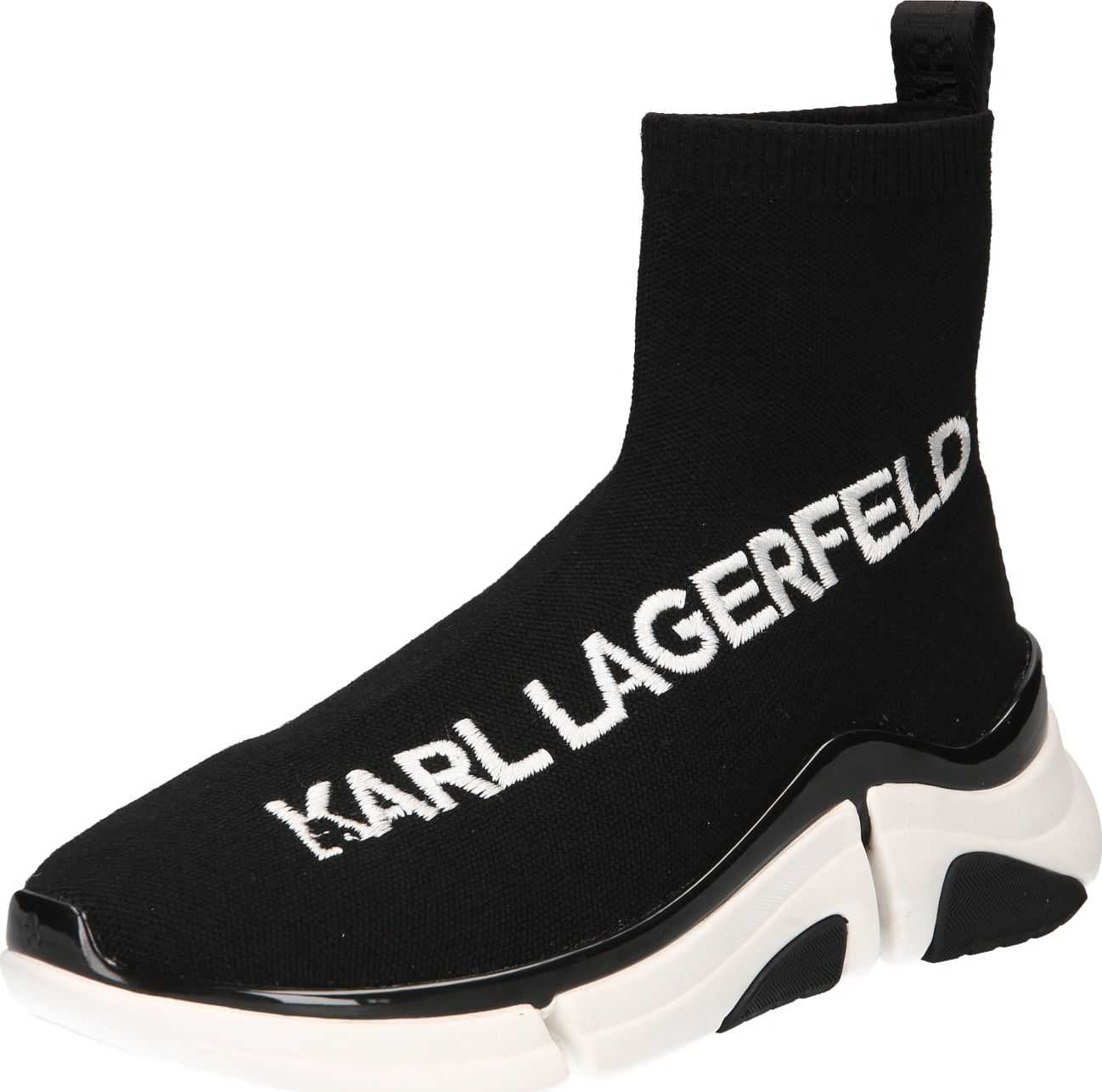 Karl Lagerfeld Kotníkové tenisky 'VENTURE' černá / bílá