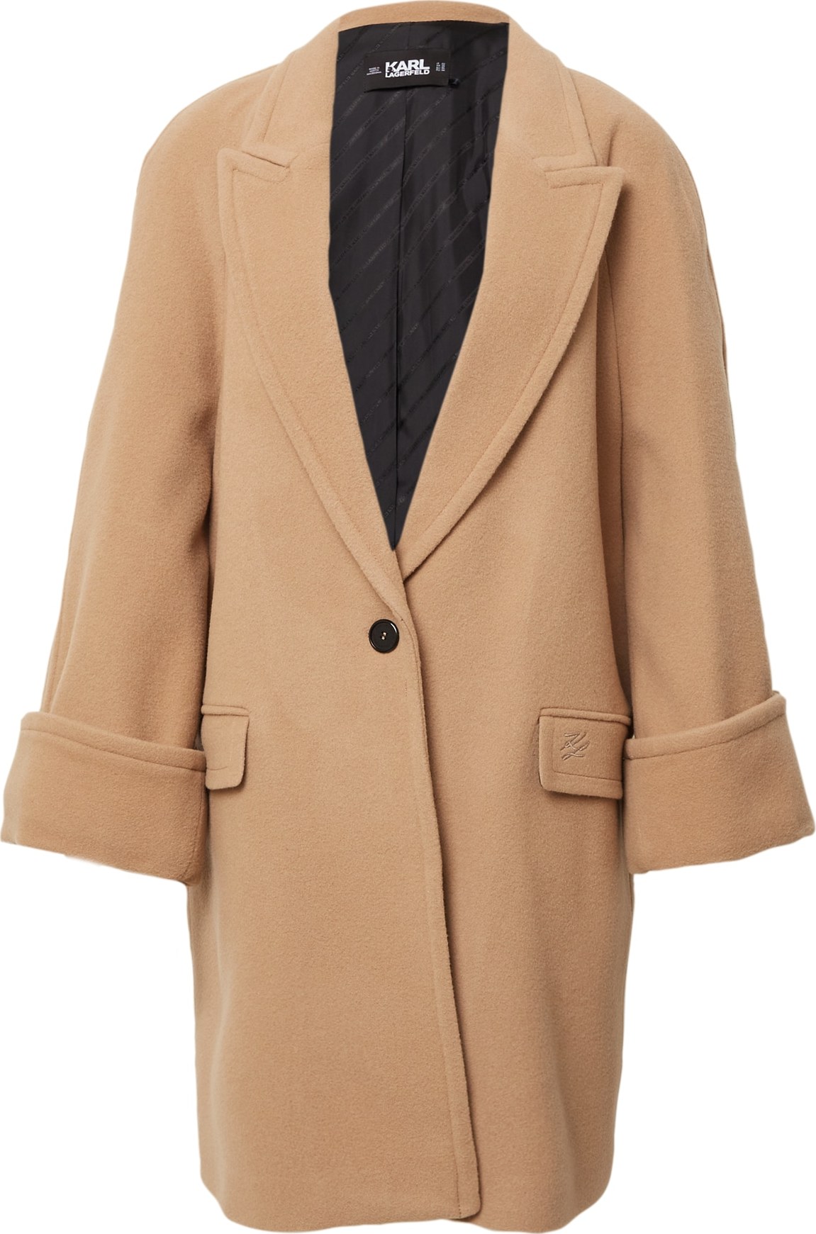 Karl Lagerfeld Přechodný kabát velbloudí