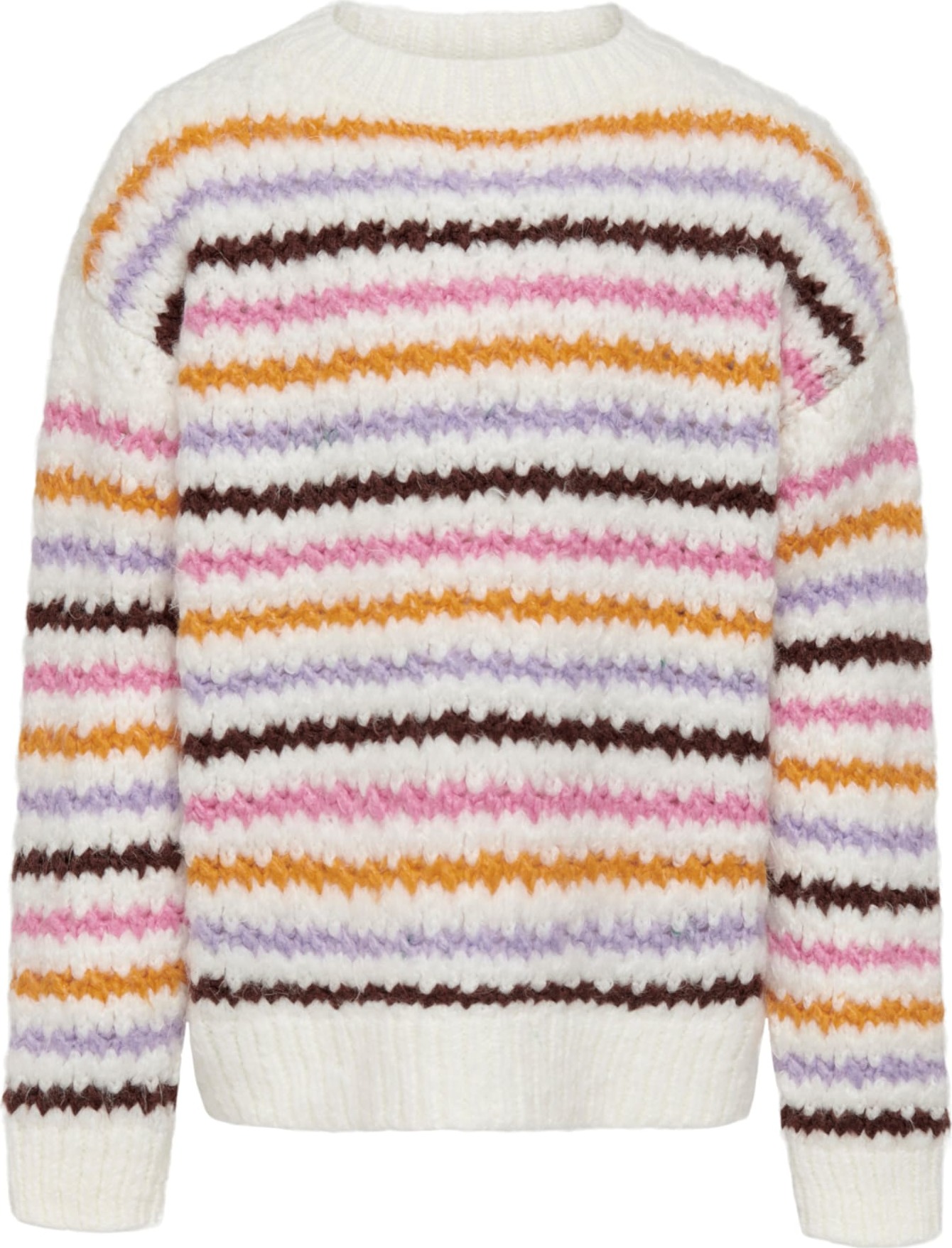 KIDS ONLY Svetr 'Haley' fialová / oranžová / pink / bílá