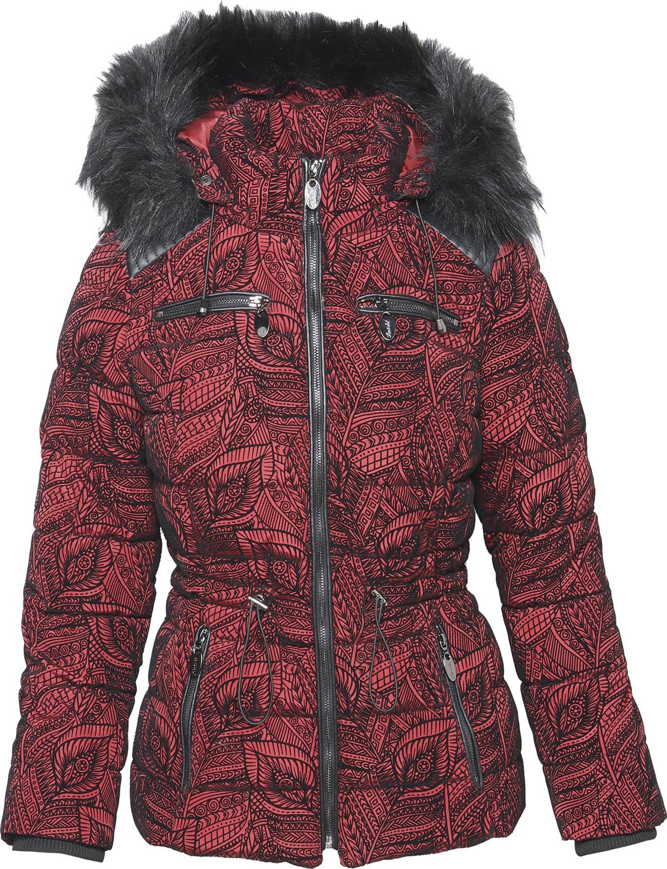 KOROSHI Zimní bunda červená / černá