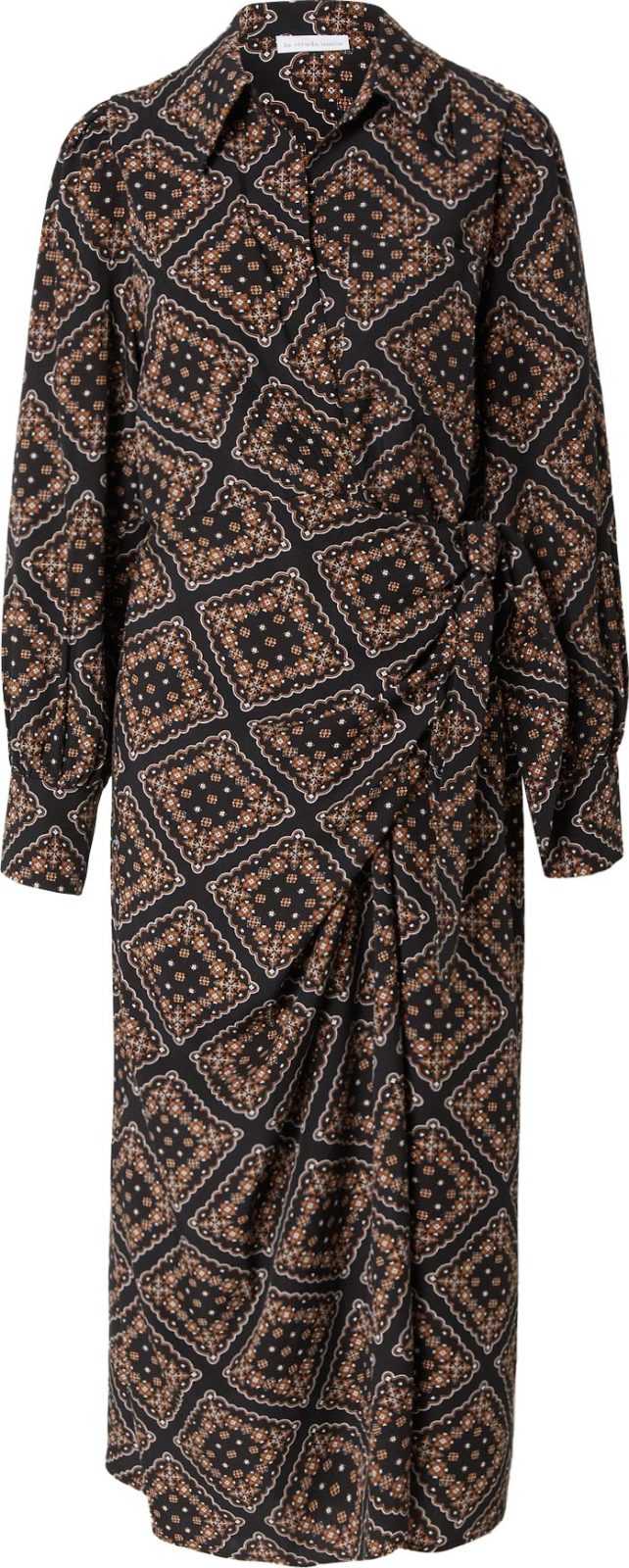 LA STRADA UNICA Šaty 'PENN' hnědá / černá / bílá