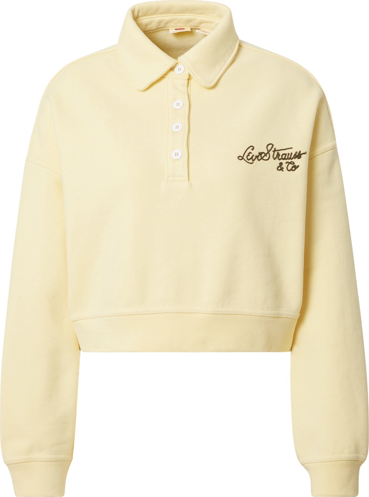 LEVI'S Mikina 'GRAPHIC CROPPED STEVIE YELLOWS/ORANGES' světle žlutá / černá