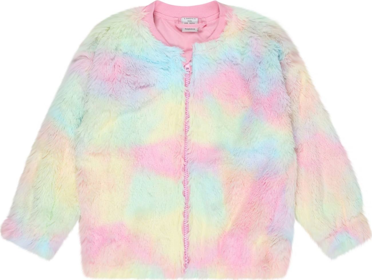 Lindex Přechodná bunda světlemodrá / žlutá / mátová / světle růžová