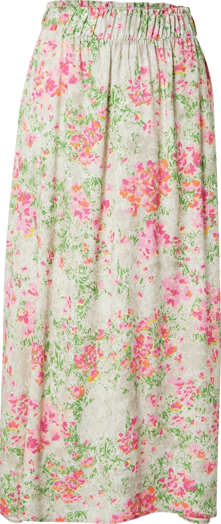 Lindex Sukně 'Cassandra' starobéžová / limetková / tmavě oranžová / pink