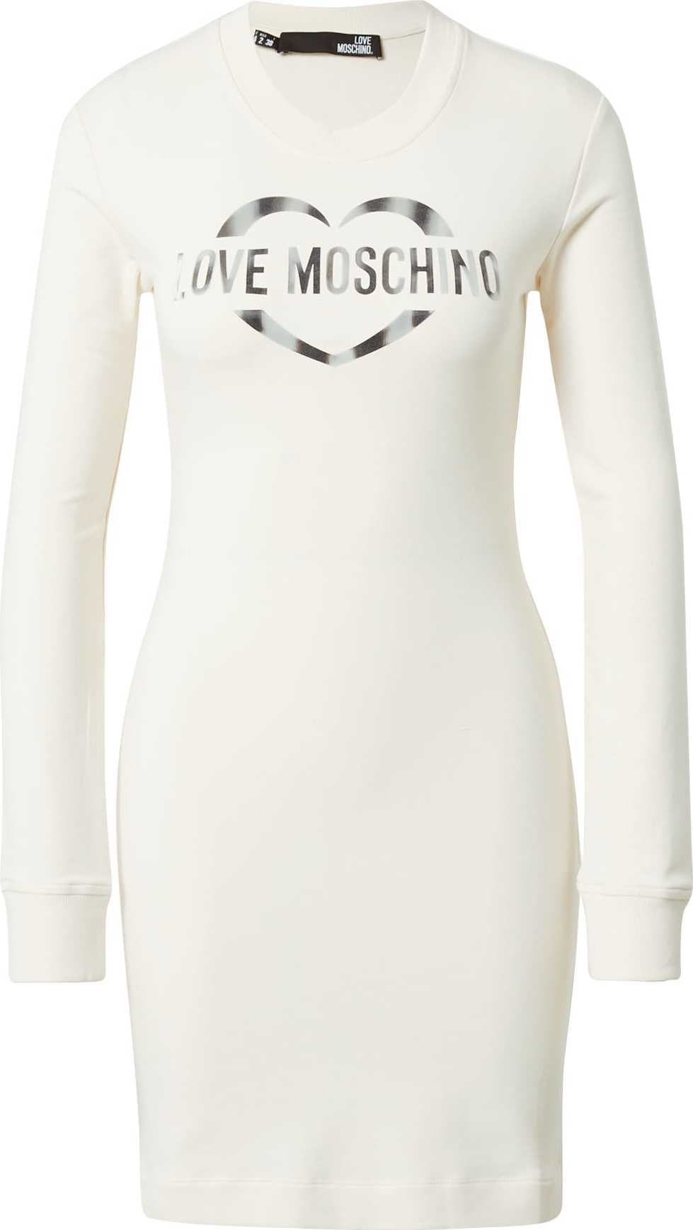 Love Moschino Šaty krémová / šedá / tmavě šedá