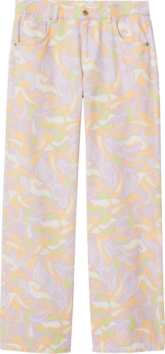 MANGO Džíny žlutá / světle fialová / meruňková