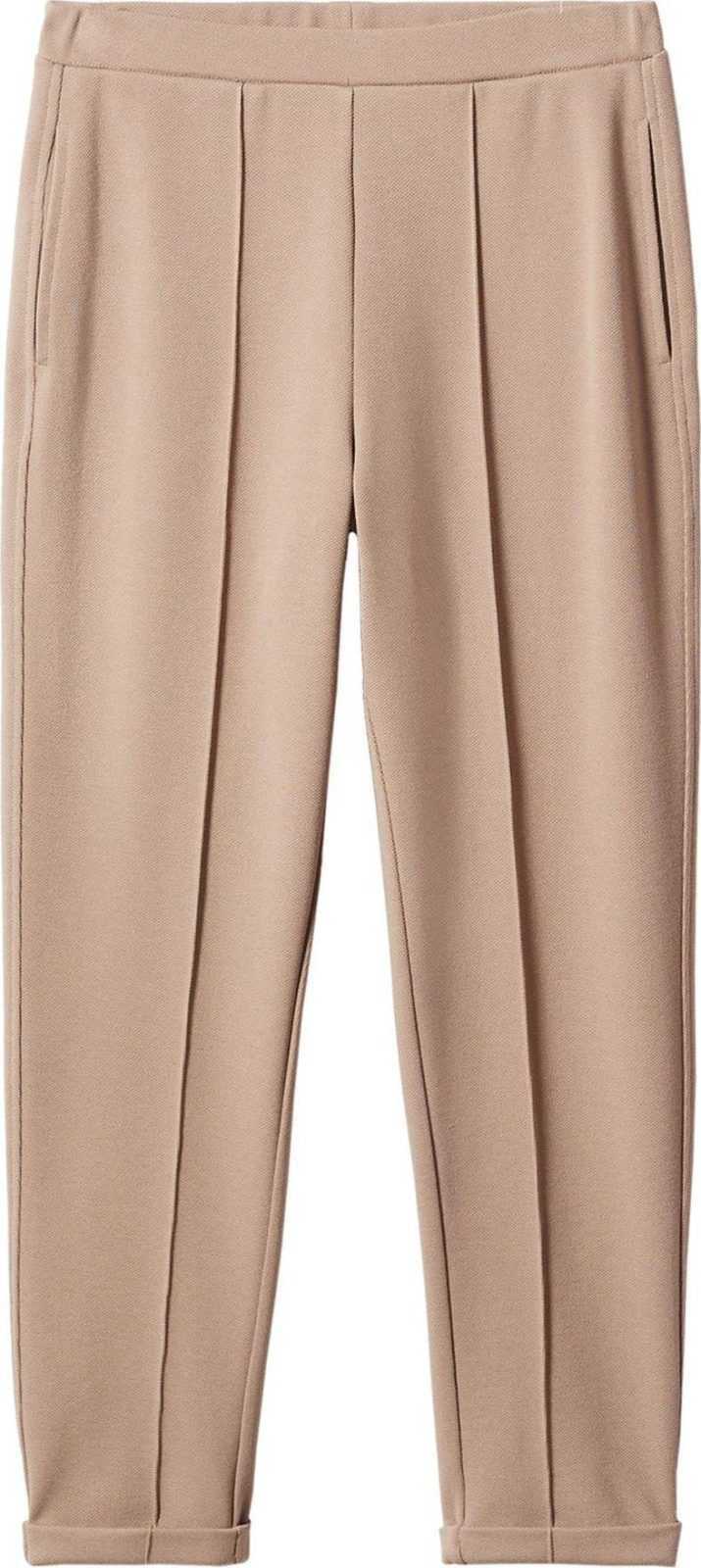 MANGO Kalhoty s puky 'PIQUE' světle hnědá