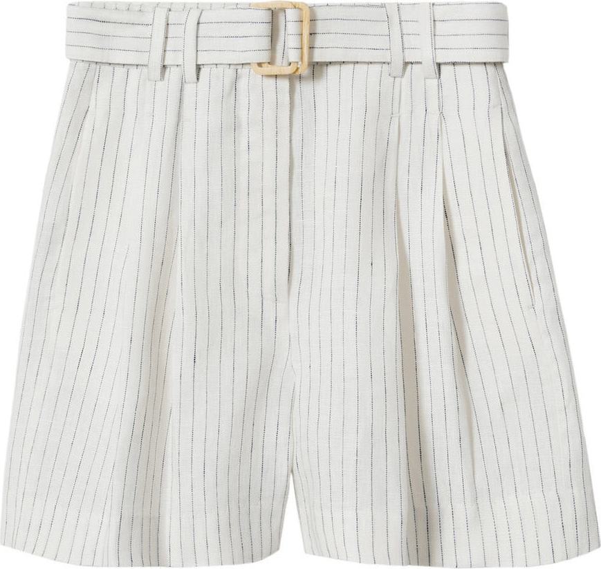 MANGO Kalhoty se sklady v pase 'MAURO' béžová / námořnická modř