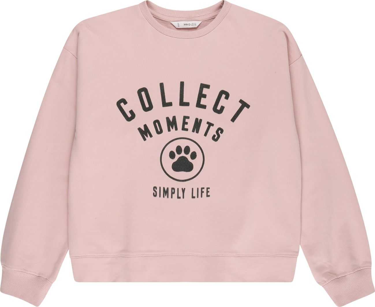 MANGO KIDS Mikina 'Dublini' světle růžová / černá