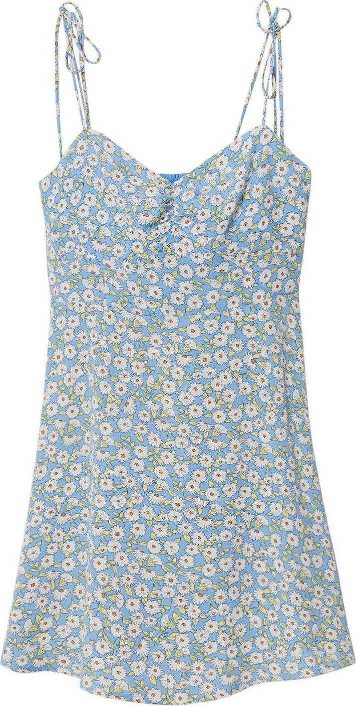 MANGO Letní šaty 'AMELIA' světlemodrá / pastelově žlutá / oranžová / bílá