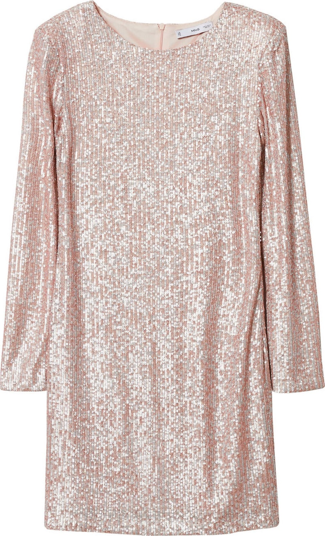 MANGO Společenské šaty 'Xlenjuel' světle růžová / stříbrná