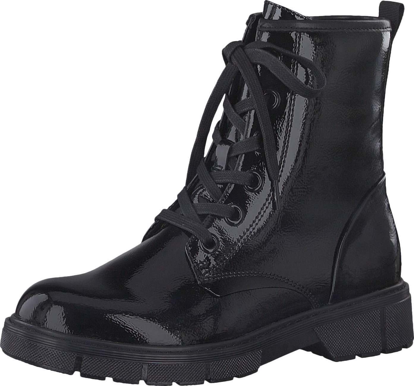 MARCO TOZZI Šněrovací kozačky černá