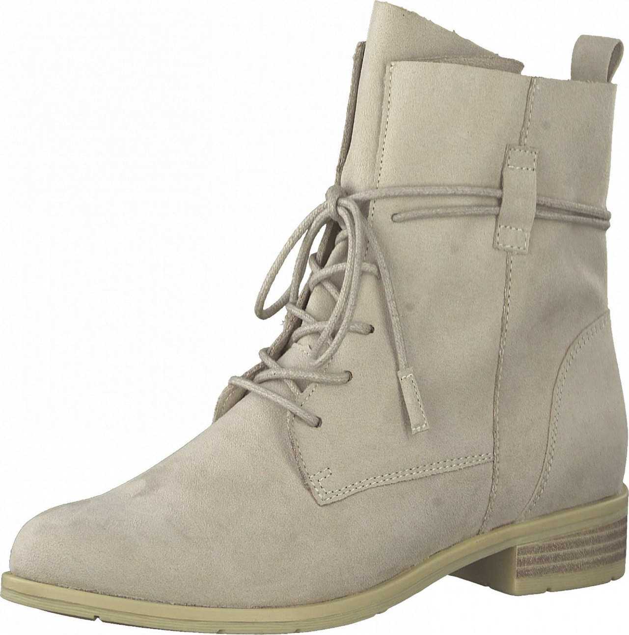 MARCO TOZZI Šněrovací kozačky světle béžová