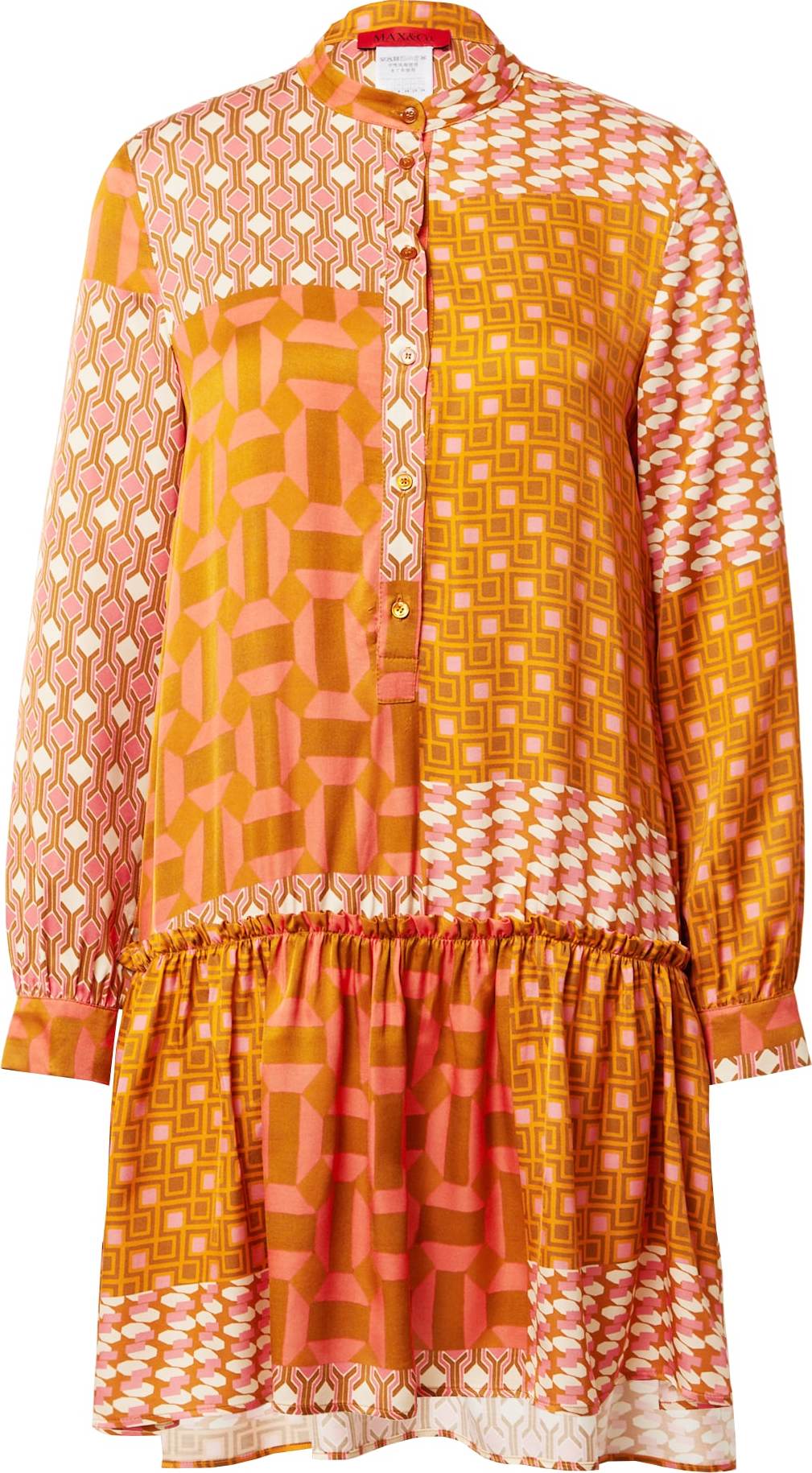 MAX&Co. Košilové šaty 'BAZAR' oranžová / růžová / bílá