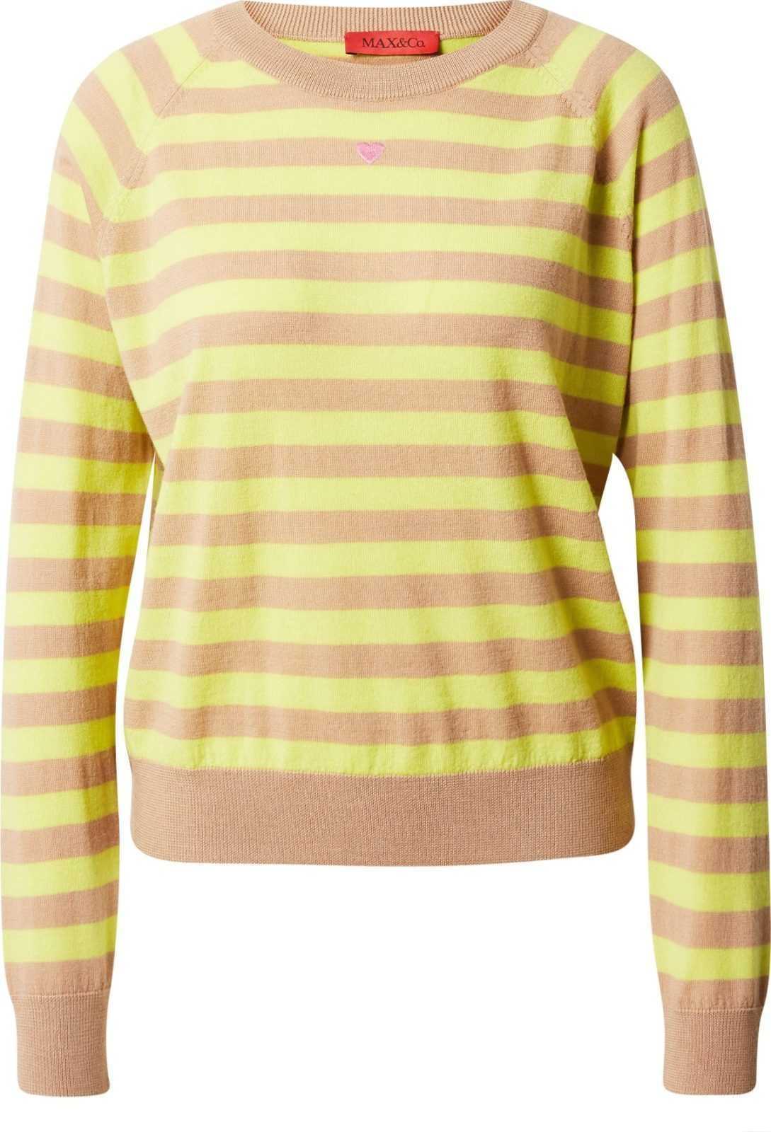 MAX&Co. Svetr 'DOBERMAN' světle žlutá / růžová