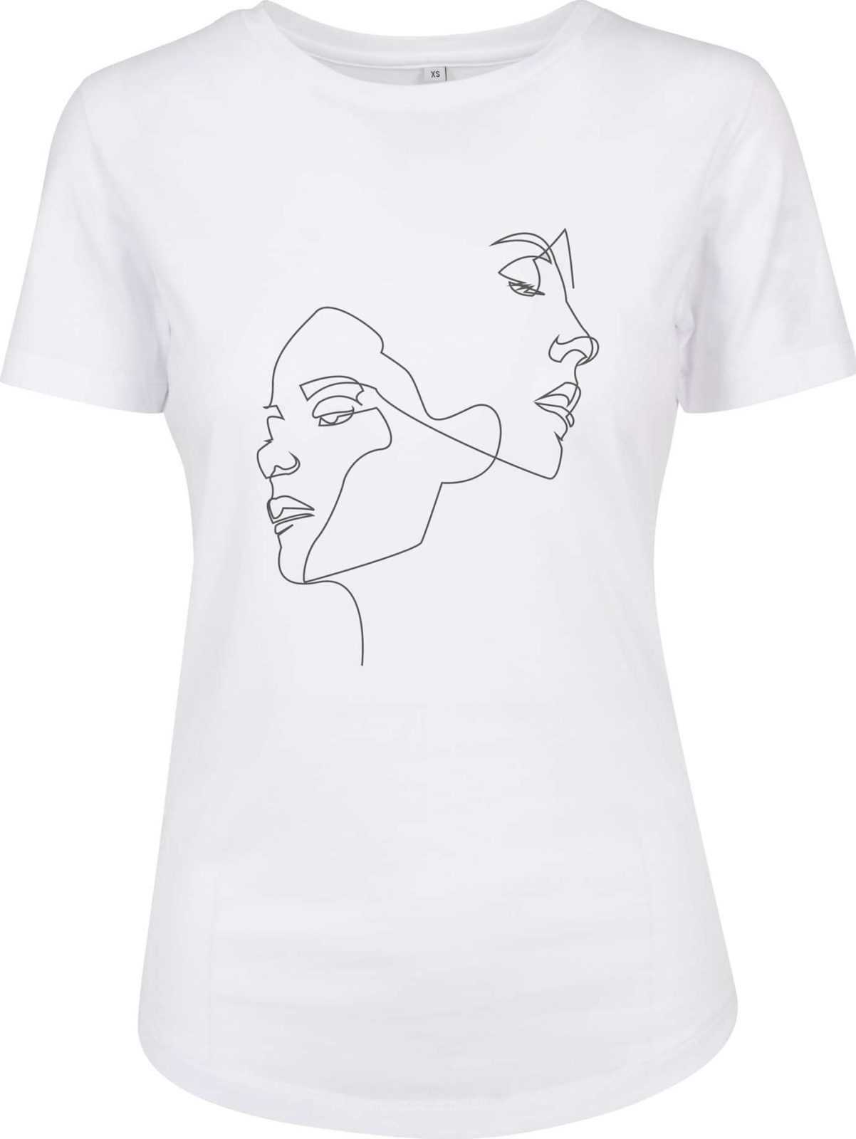 Merchcode Tričko 'One Line Fit' černá / bílá