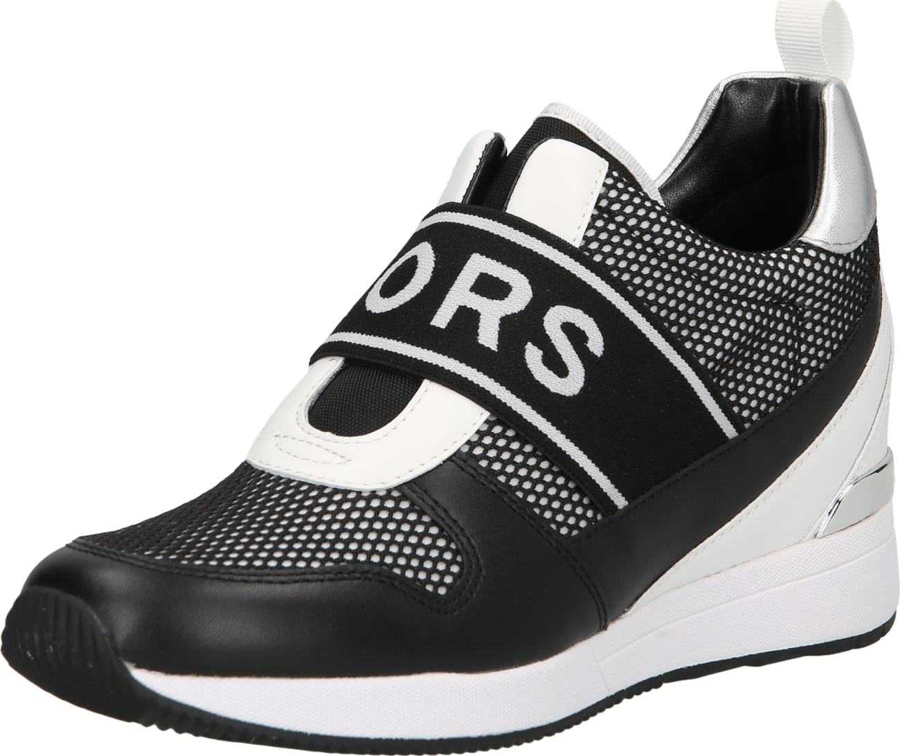 MICHAEL Michael Kors Slip on boty 'MAVEN' černá / stříbrná / bílá