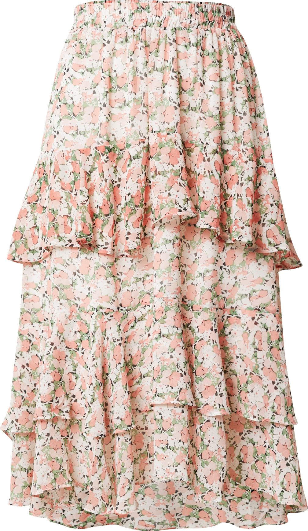 MINKPINK Sukně 'FREYA' zelená / růžová / pitaya / pastelově růžová