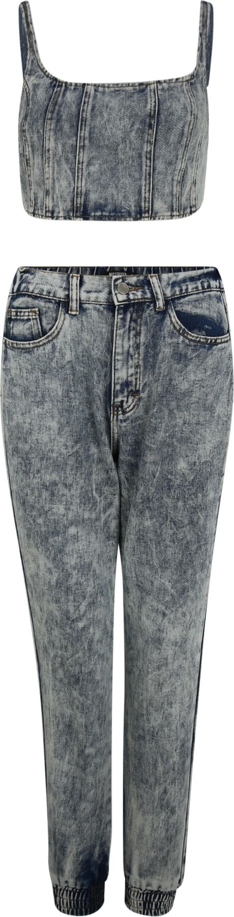 Missguided Petite Džíny modrá džínovina
