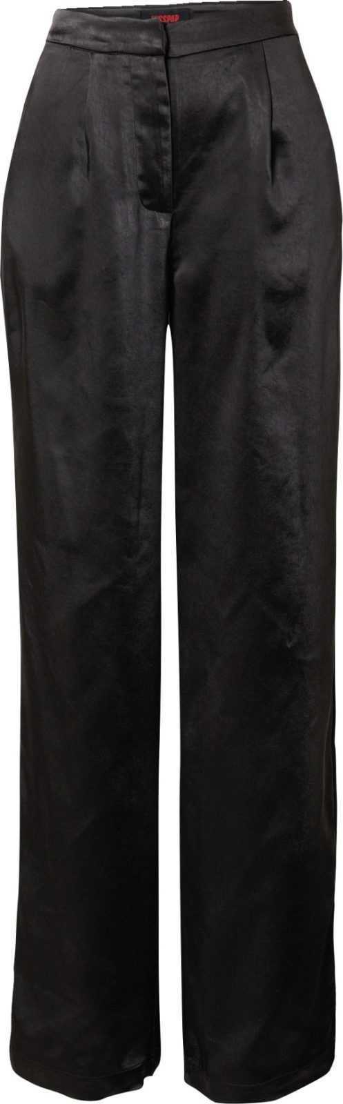 Misspap Kalhoty se sklady v pase černá