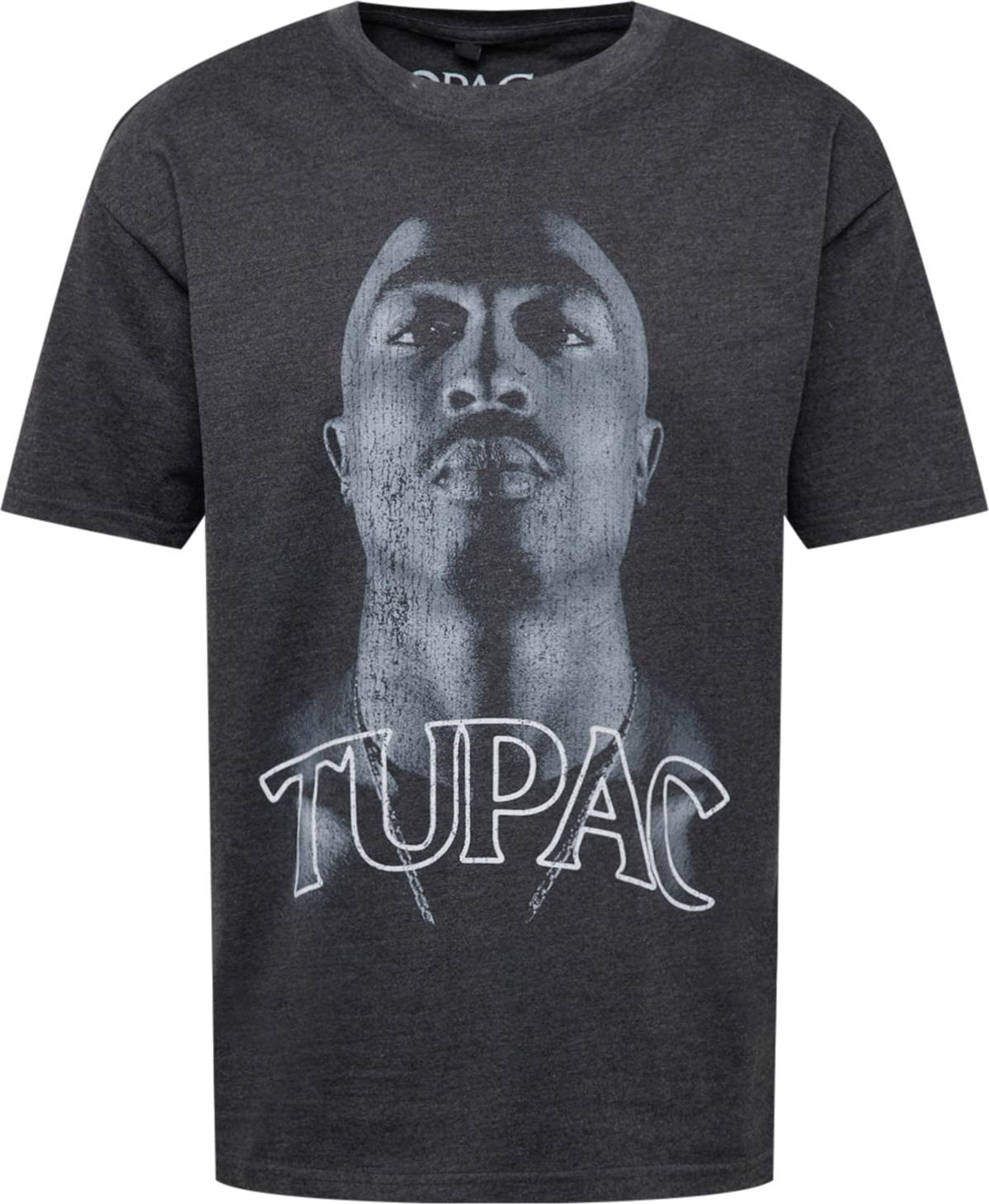 Mister Tee Tričko 'Tupac Up' šedá / tmavě šedá / bílá