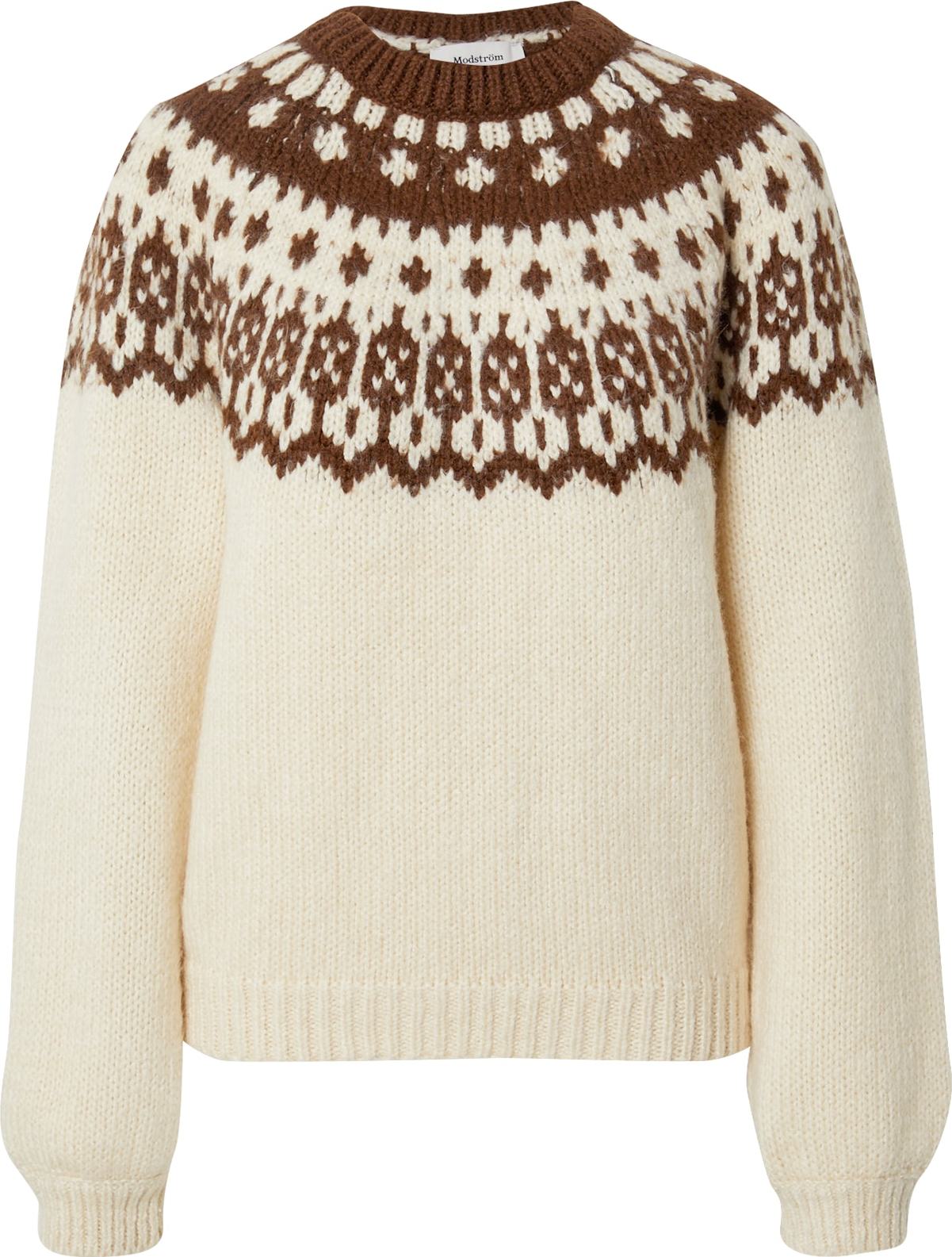 modström Svetr 'Noora' béžová / tmavě hnědá