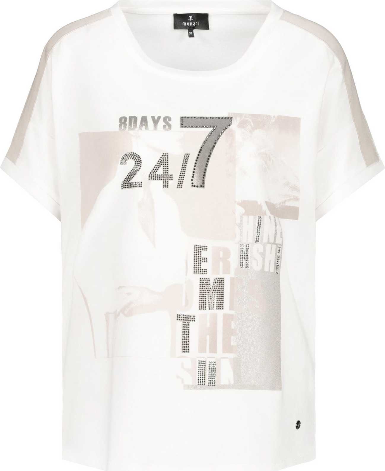 monari Tričko šedá / režná / přírodní bílá