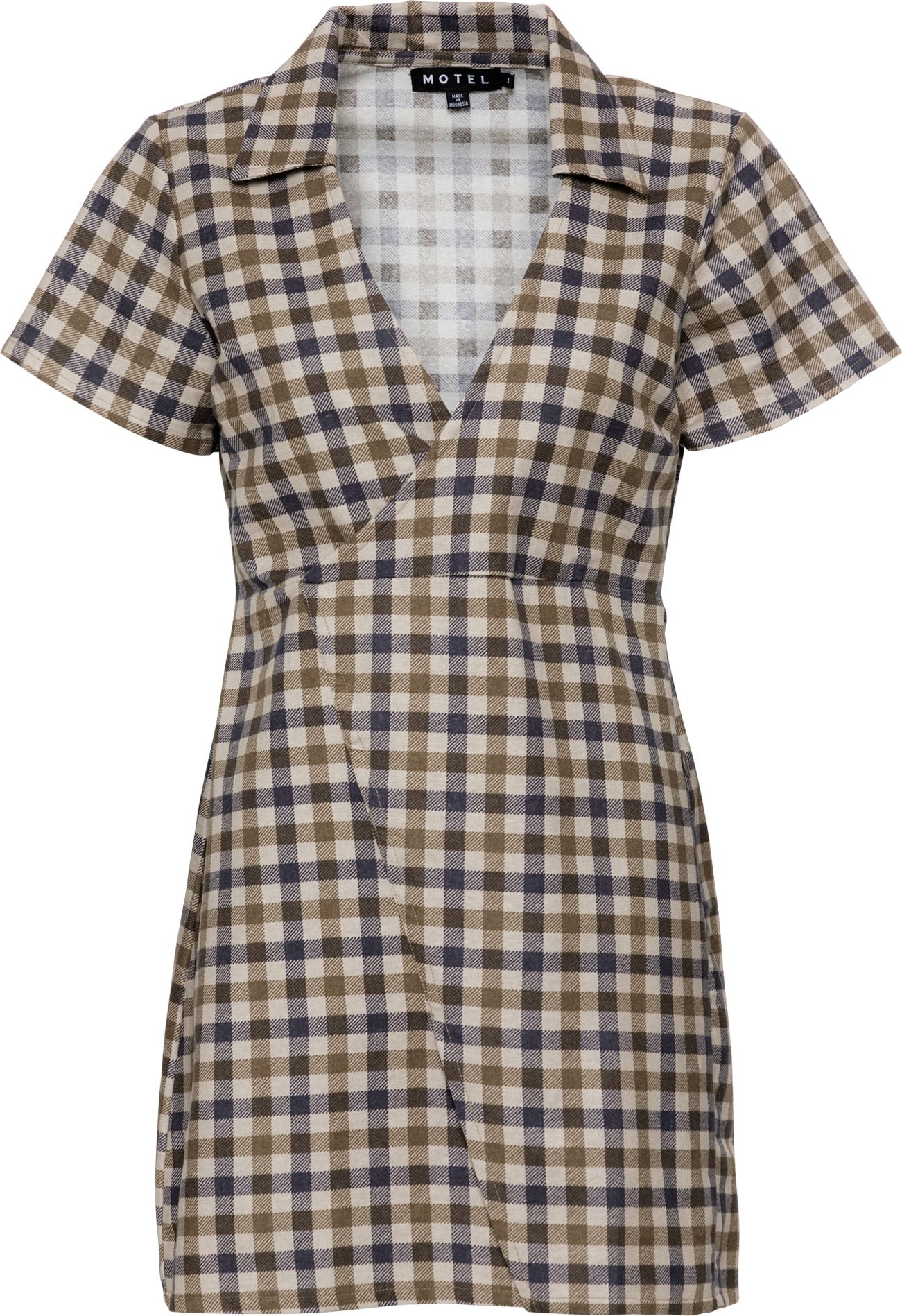 Motel Košilové šaty 'Adolfy' béžová / námořnická modř / khaki