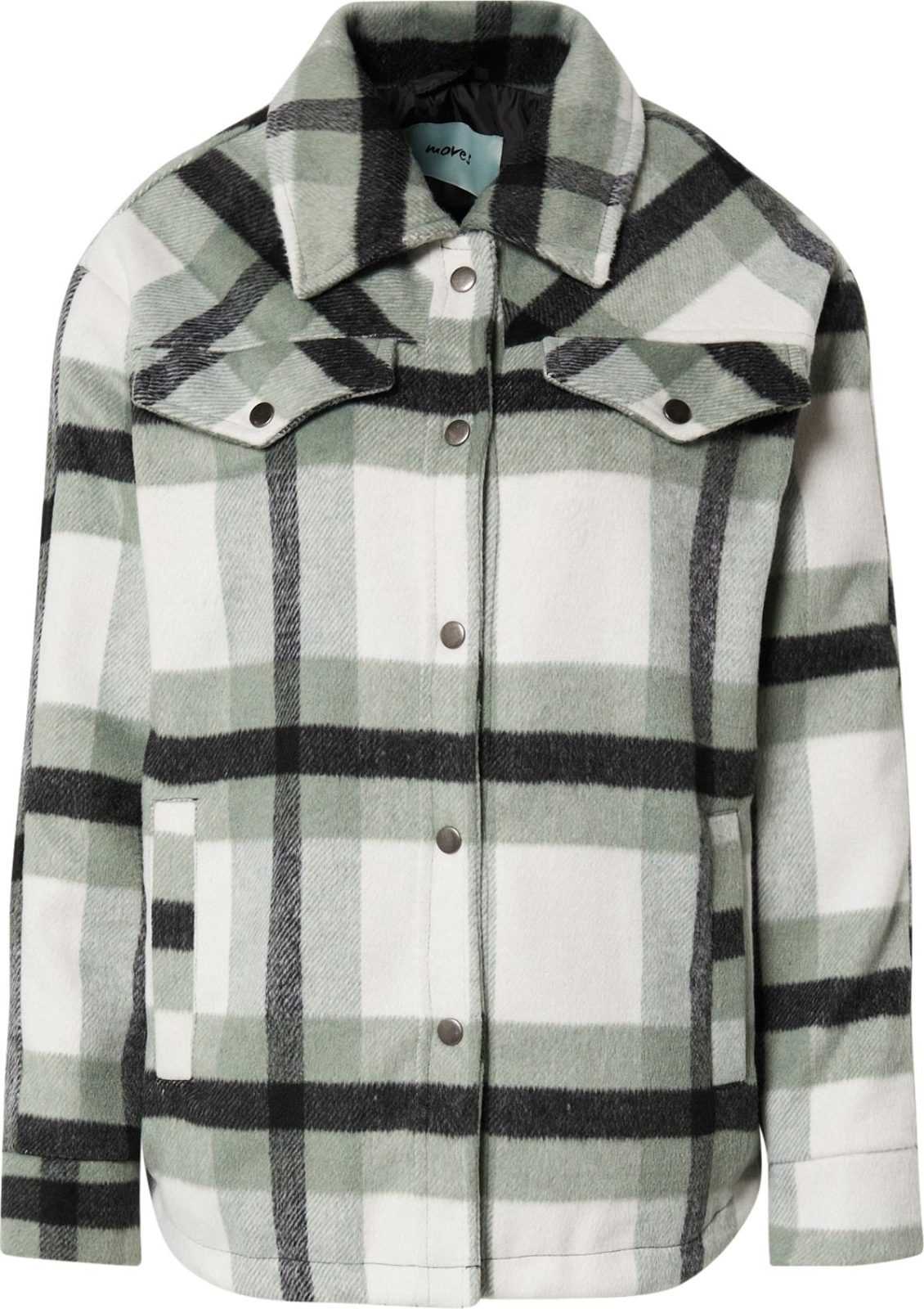 Moves Přechodná bunda pastelově zelená / černá / bílá