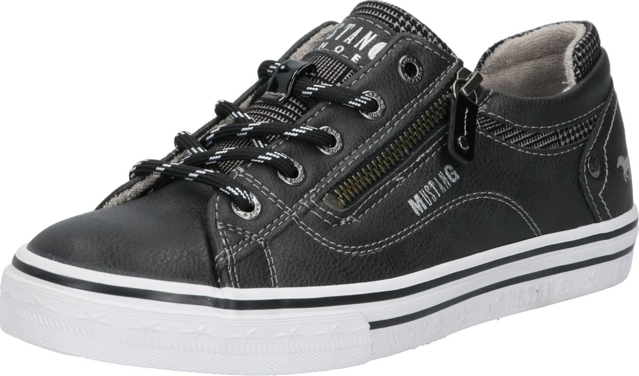 MUSTANG Tenisky čedičová šedá / bílá