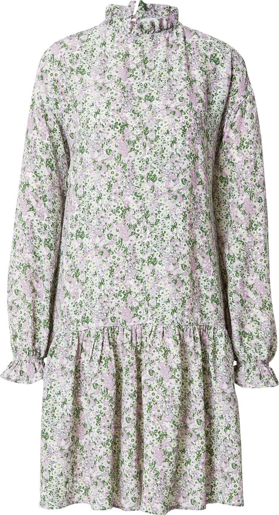 NA-KD Košilové šaty zelená / pastelově zelená / šeříková