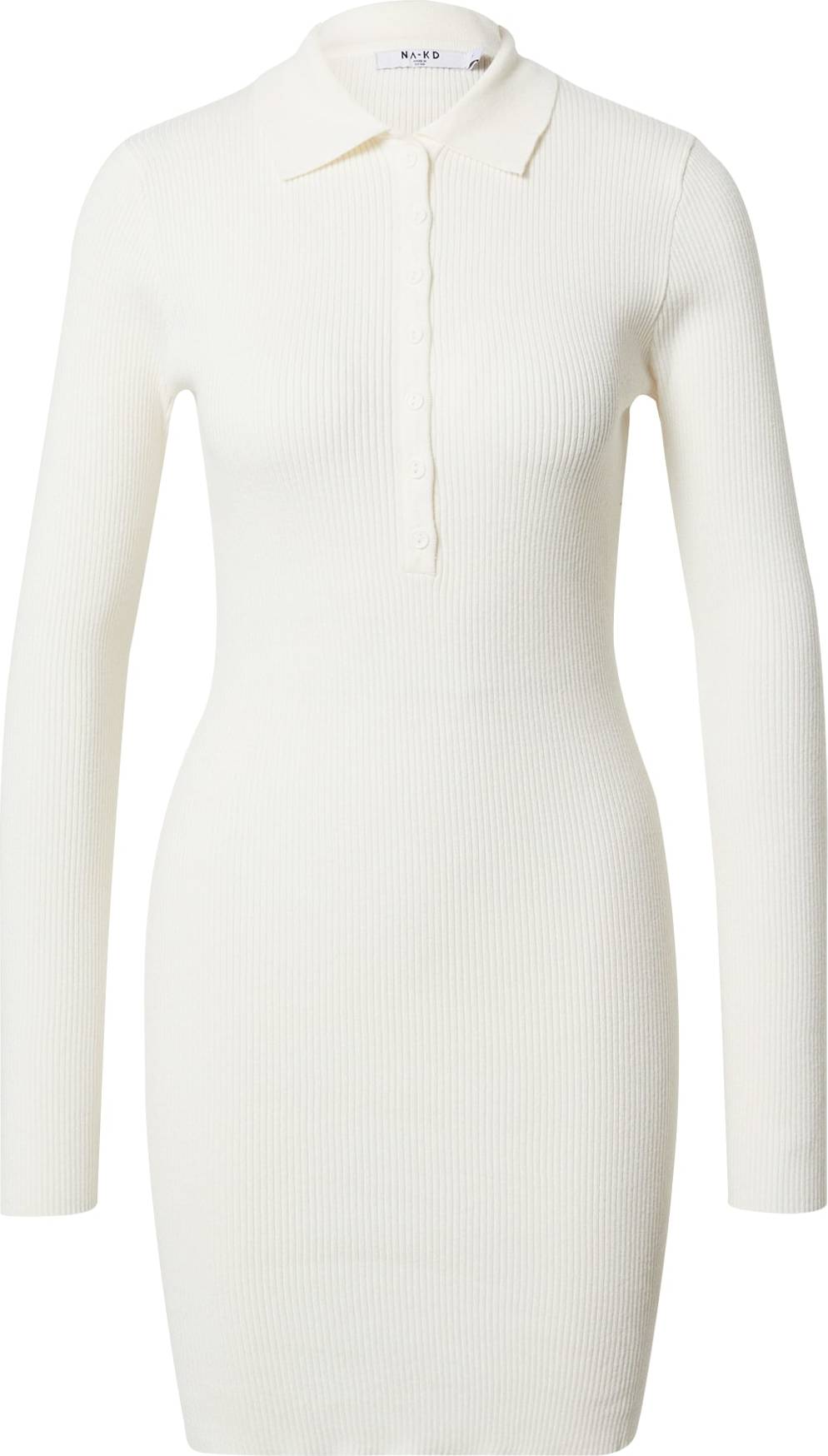 NA-KD Úpletové šaty bílá