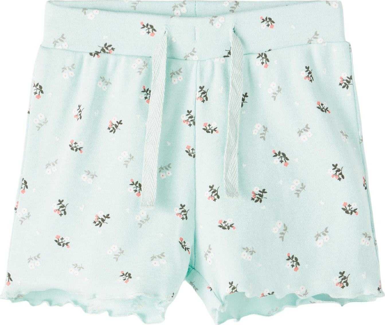 NAME IT Kalhoty 'HELAN' pastelově zelená / tmavě zelená / růžová / bílá