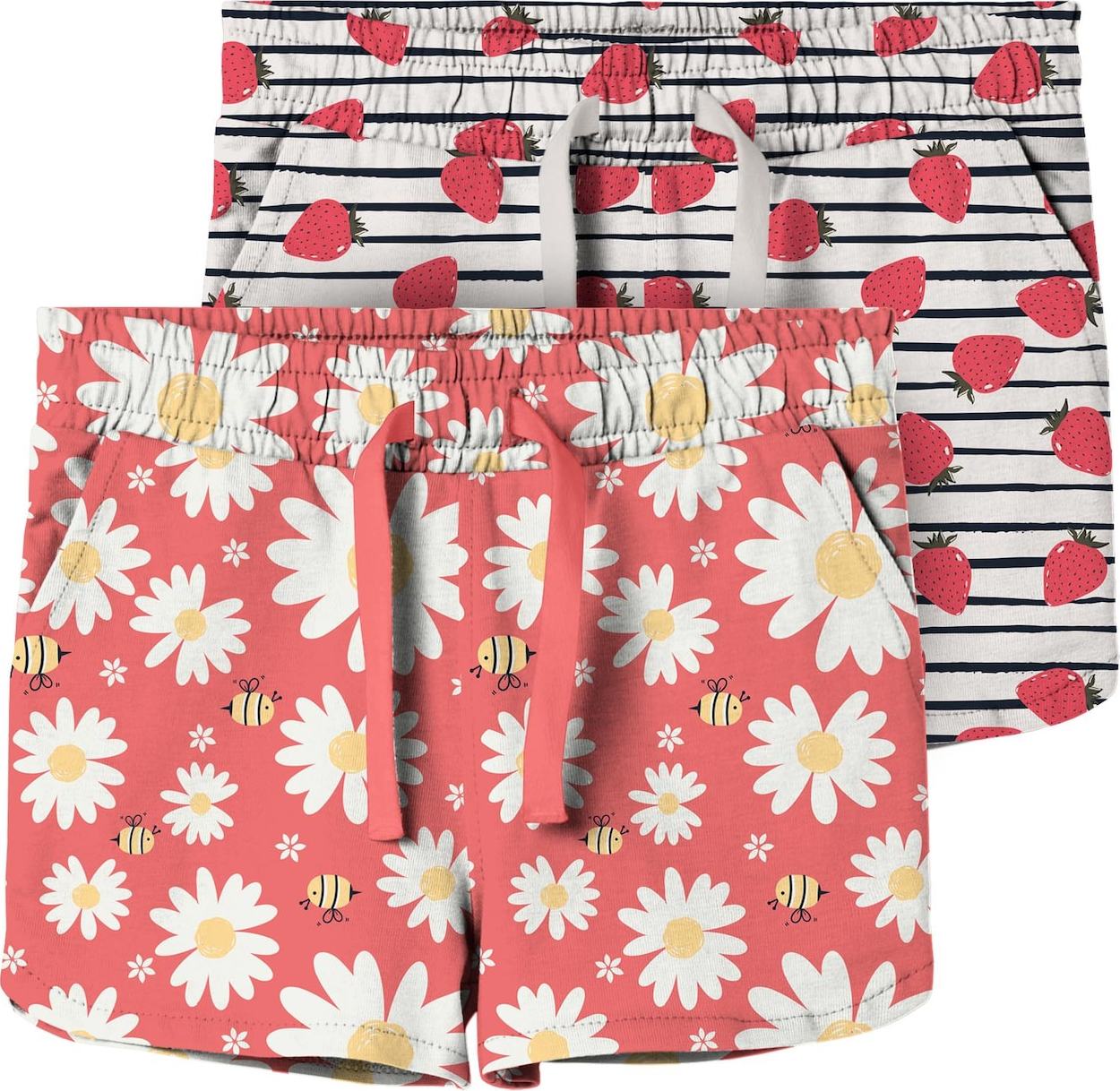 NAME IT Kalhoty 'Vigga' pastelově žlutá / světle růžová / červená / černá / bílá