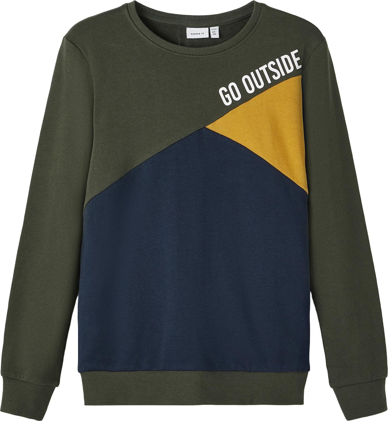NAME IT Mikina 'Kankan' námořnická modř / zlatě žlutá / tmavě zelená / bílá