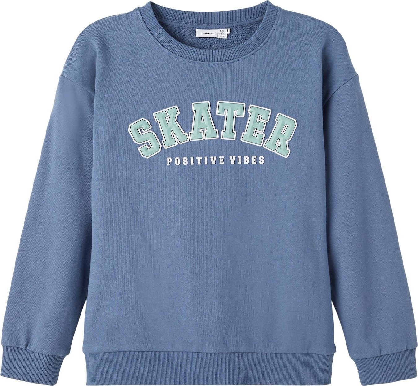 NAME IT Mikina 'Loskar' kouřově modrá / mátová / bílá