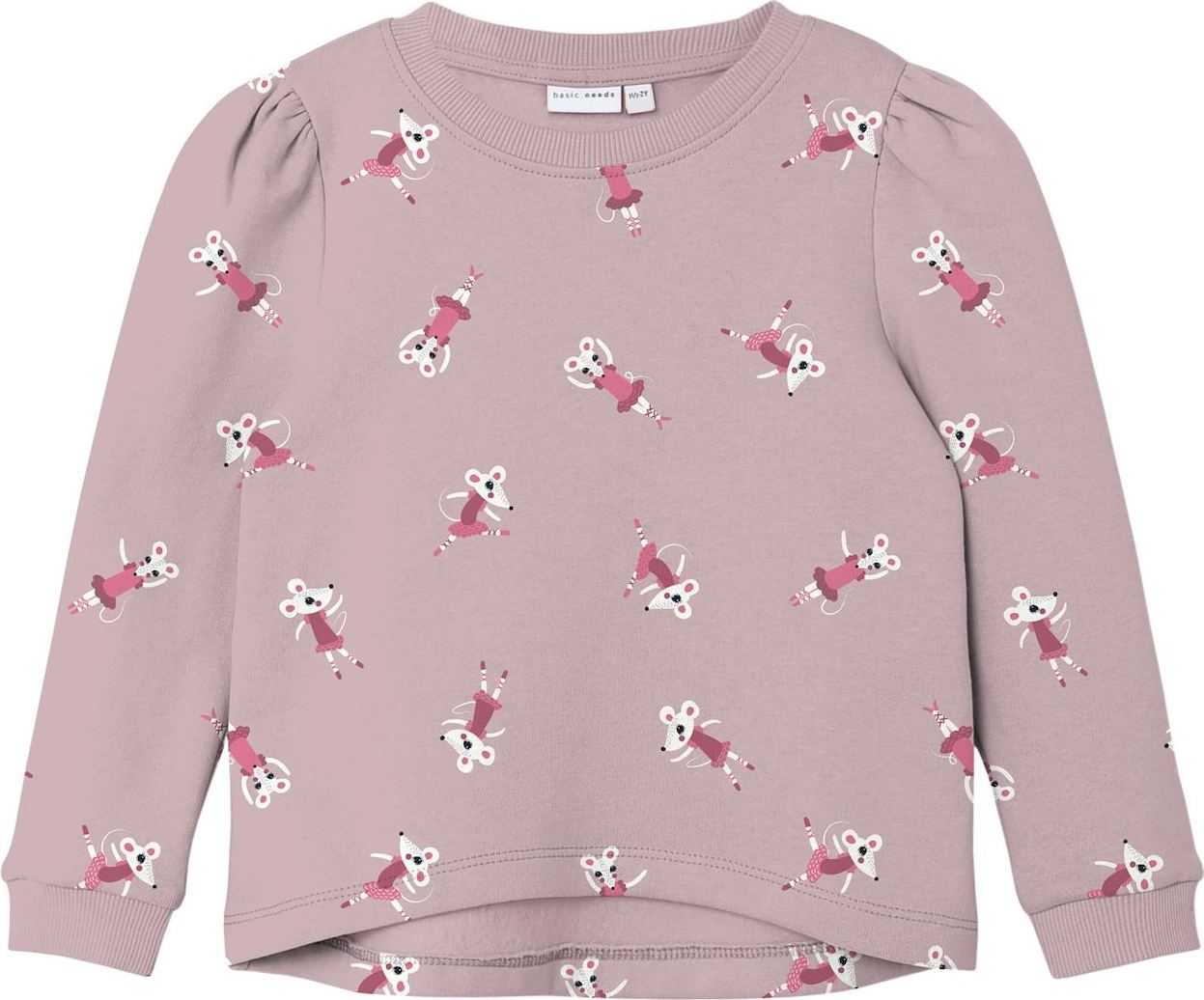 NAME IT Mikina 'VIANJA' fialová / pitaya / černá / bílá