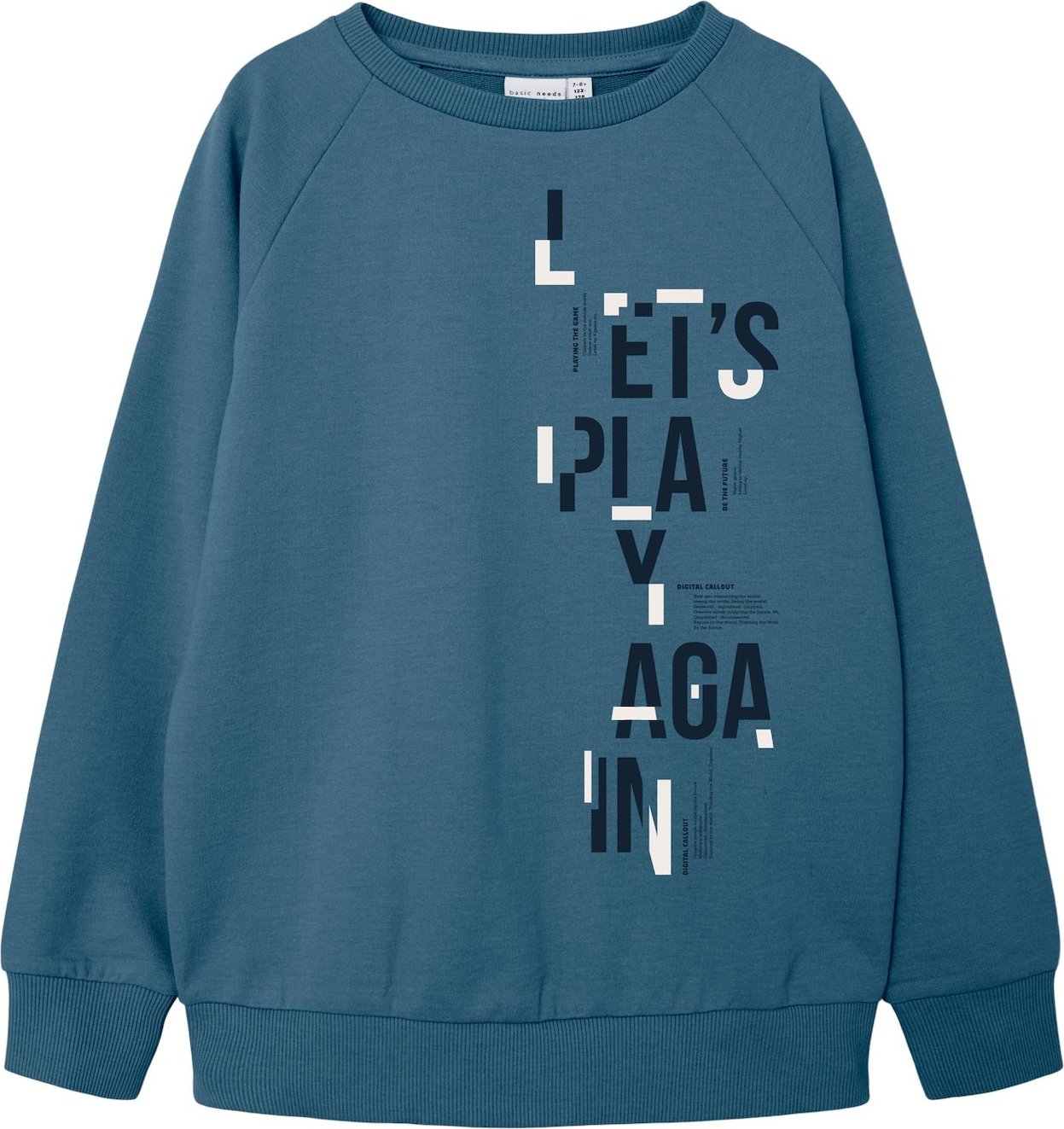 NAME IT Mikina 'Vion' marine modrá / kouřově modrá / bílá