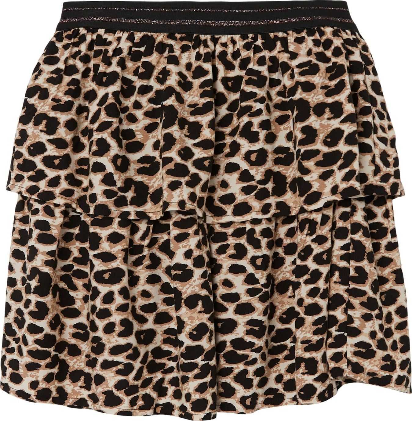 NAME IT Sukně 'Nagira' tmavě béžová / cappuccino / černá