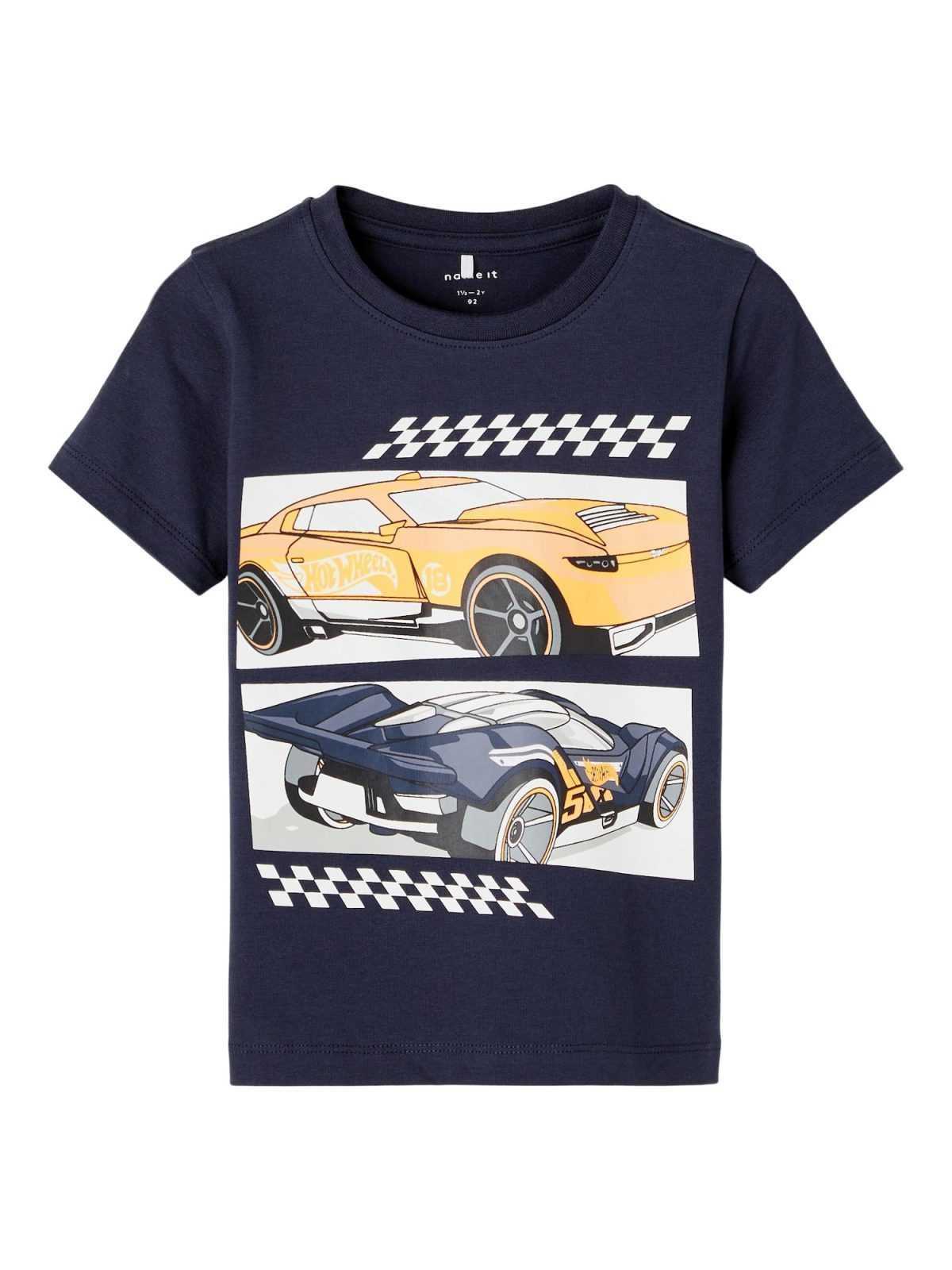 NAME IT Tričko 'Hot Wheels' námořnická modř / mix barev