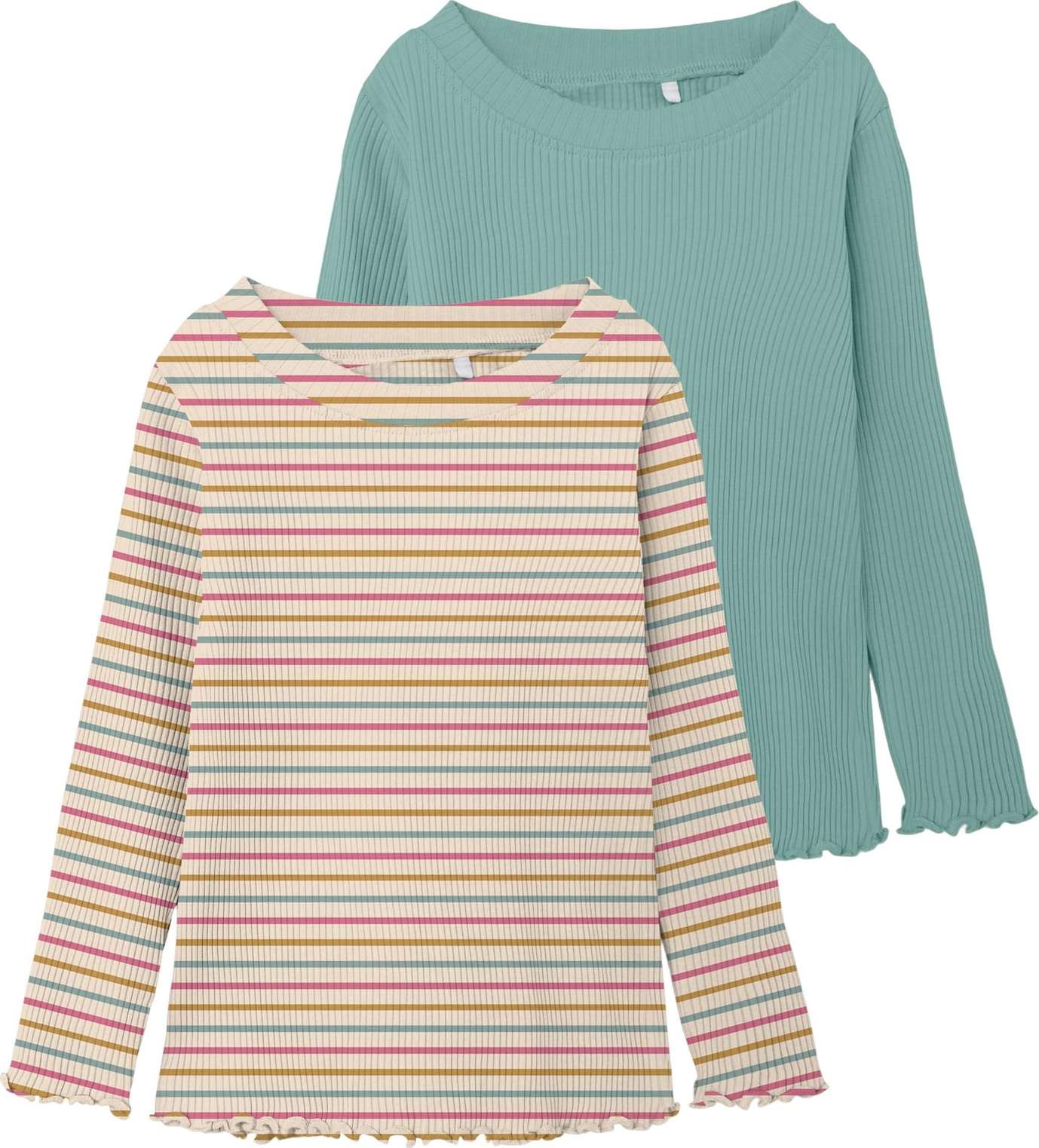 NAME IT Tričko 'VEMMA' krémová / tyrkysová / hořčicová / fuchsiová
