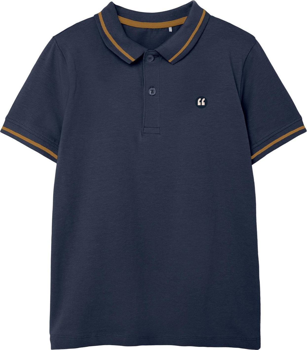 NAME IT Tričko 'VILUKAS' námořnická modř / hořčicová / bílá