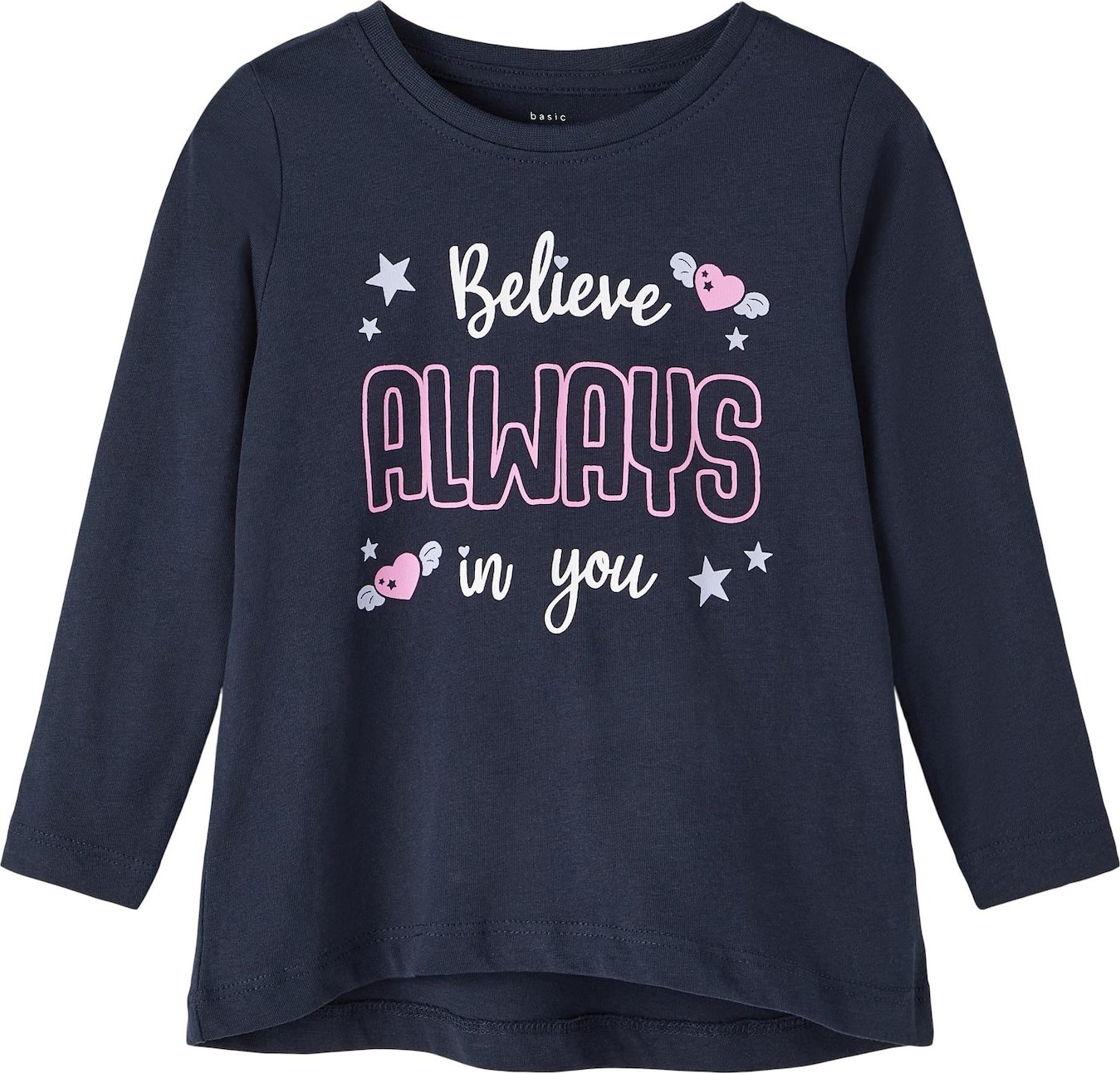 NAME IT Tričko 'Violet' námořnická modř / pastelová modrá / světle růžová / bílá