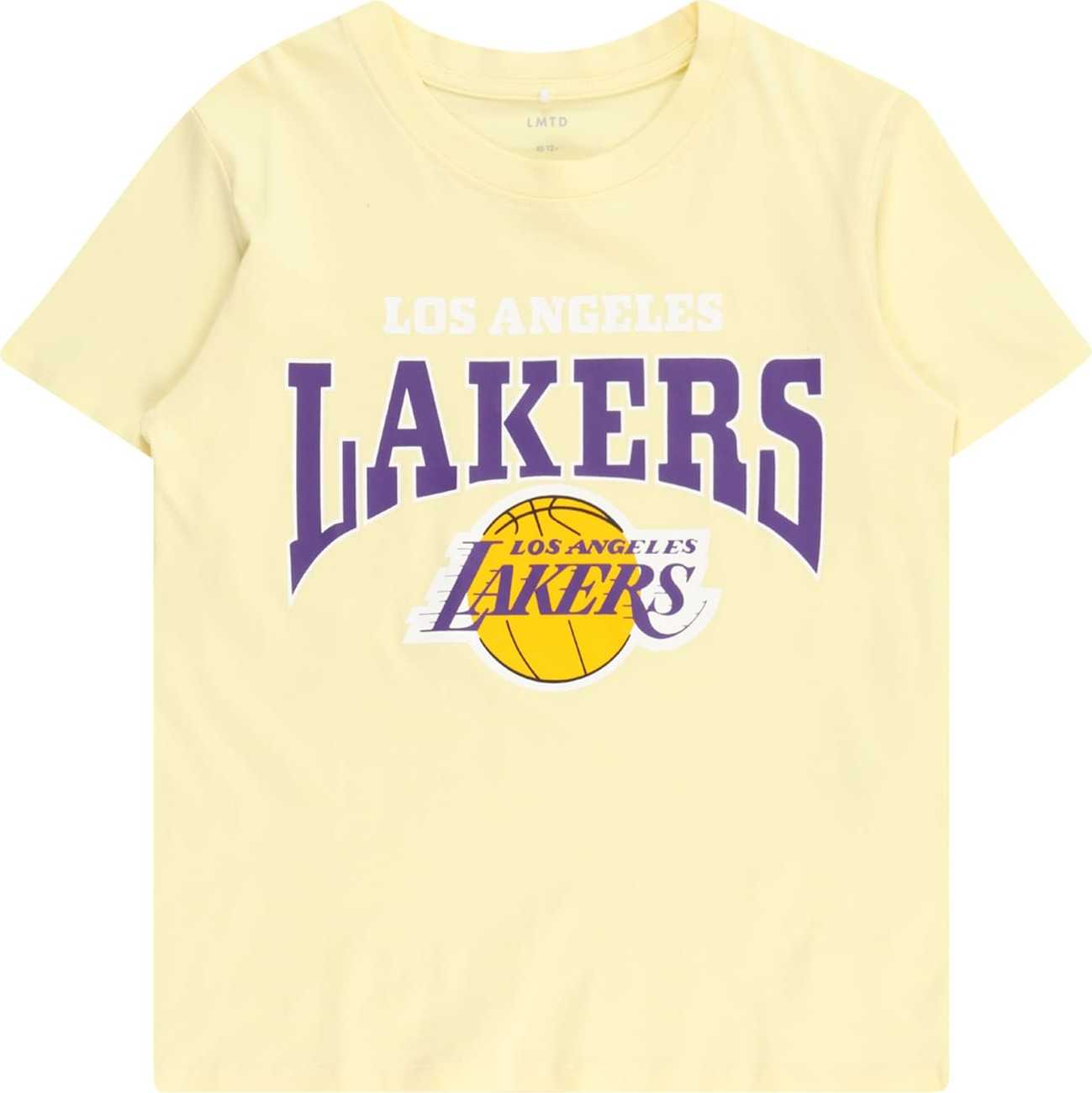 NAME IT Tričko žlutá / tmavě fialová / oranžová / bílá