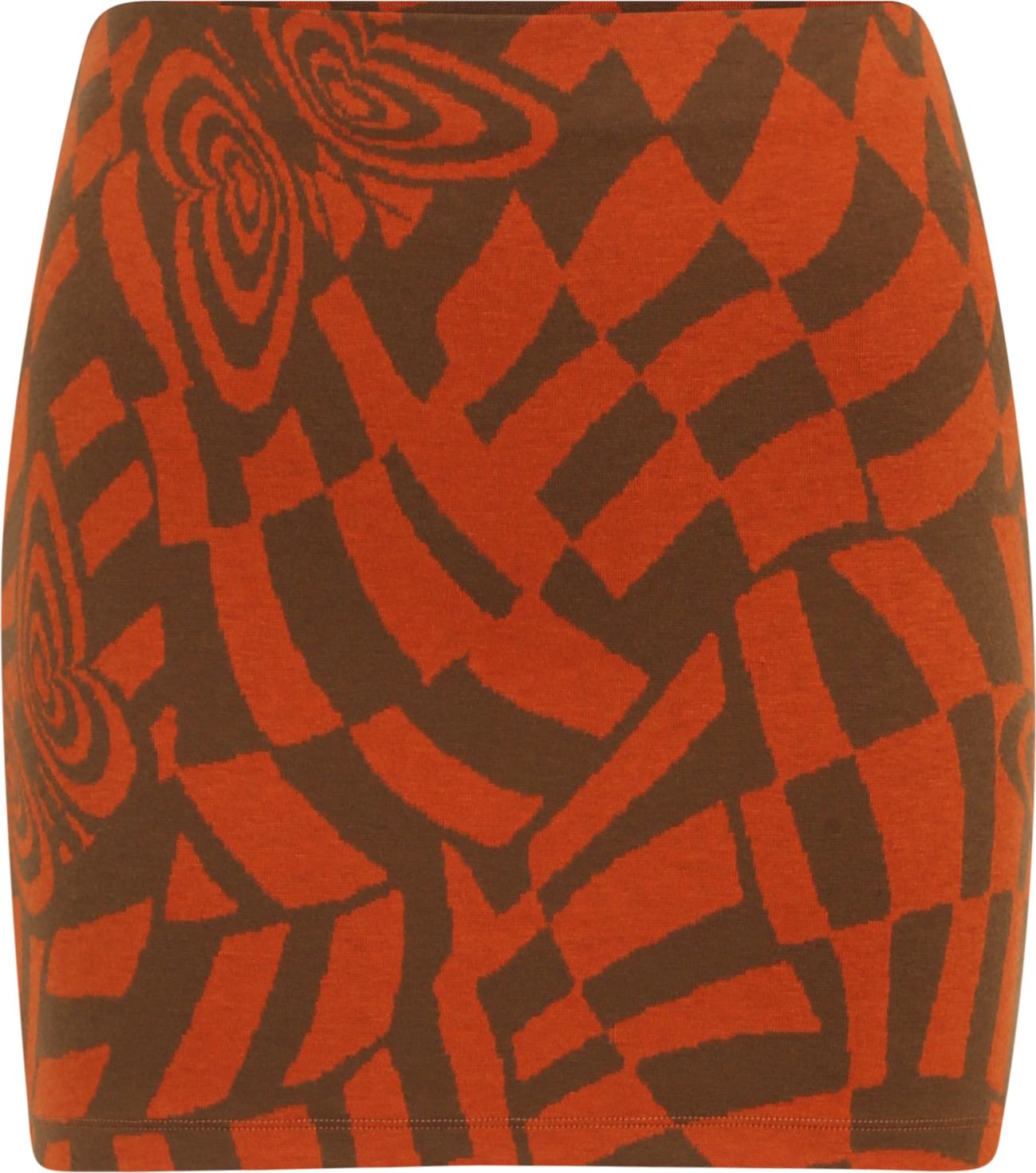 NEON & NYLON Sukně 'NORA' tmavě zelená / tmavě oranžová