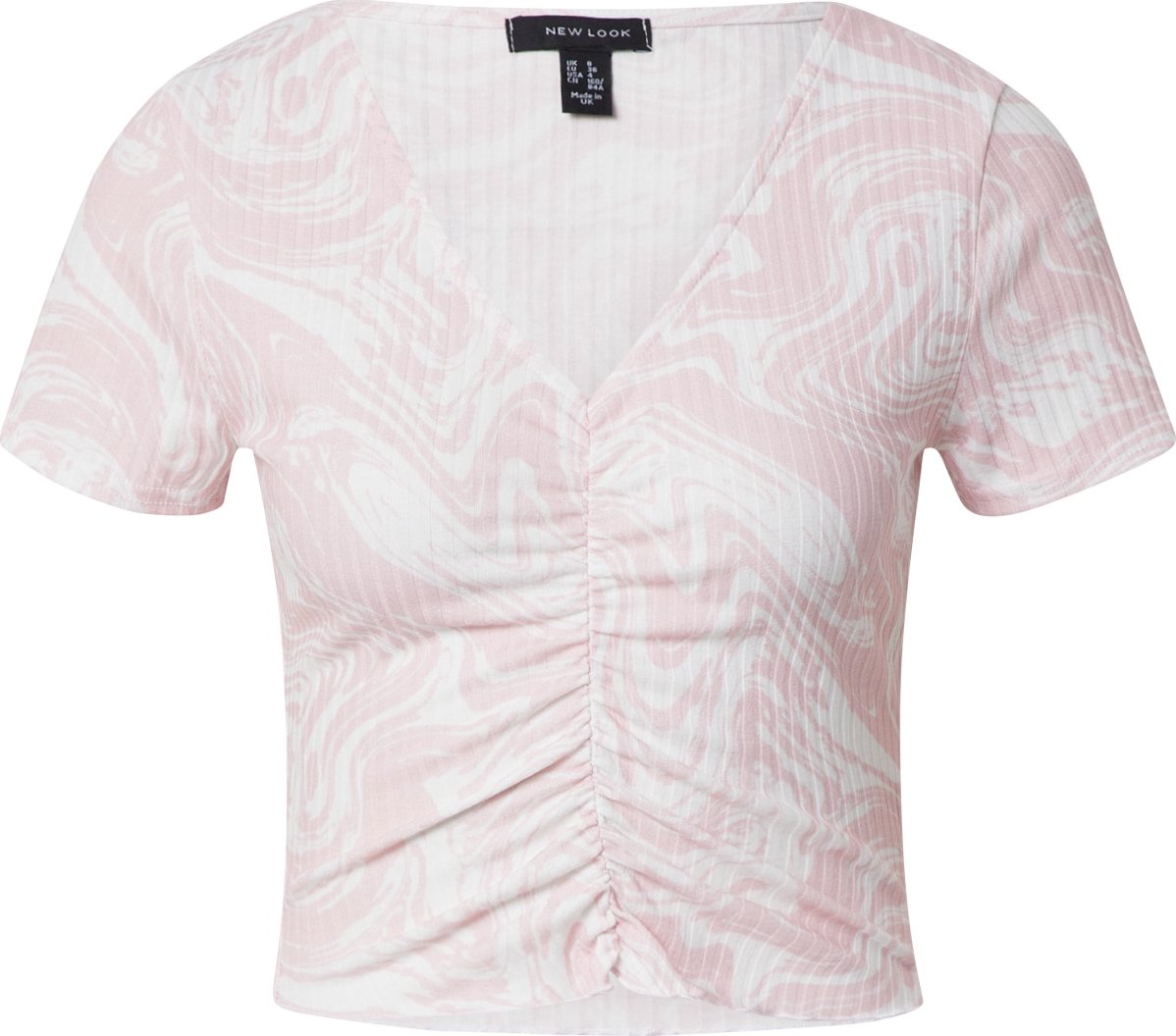 NEW LOOK Tričko 'MARBLE' růžová / bílá