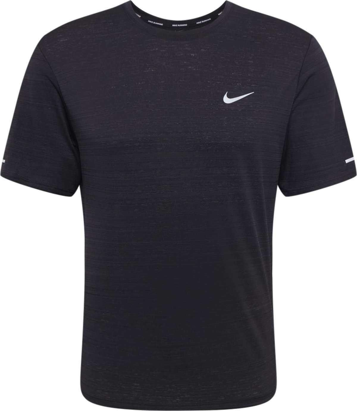 NIKE Funkční tričko 'Miler' černá / bílá