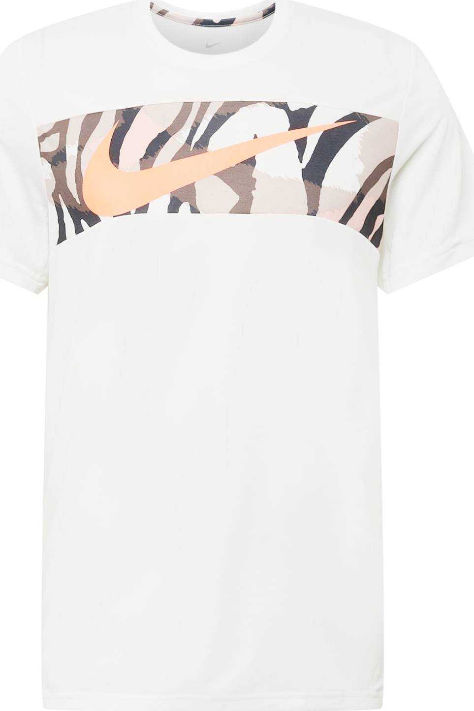 NIKE Funkční tričko světle béžová / šedobéžová / meruňková / bílá