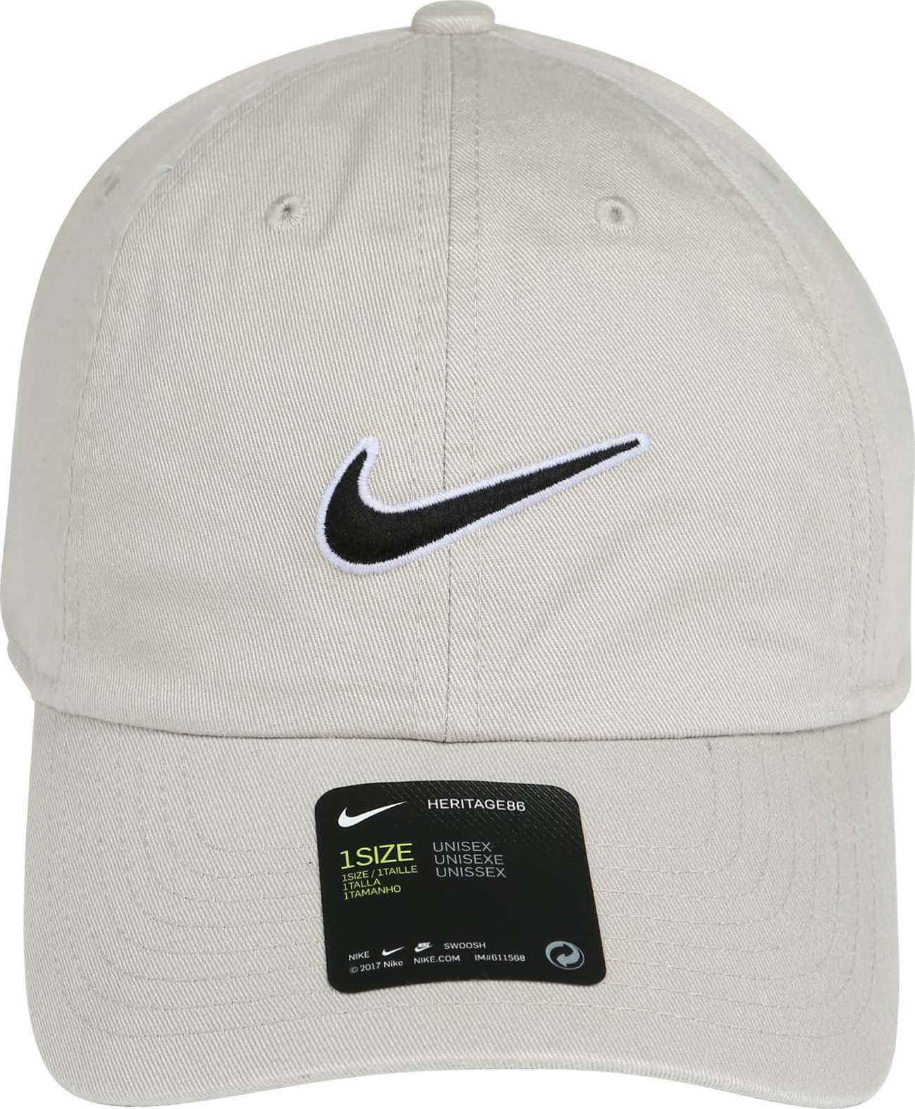 Nike Sportswear Kšiltovka 'Heritage86' béžová / černá