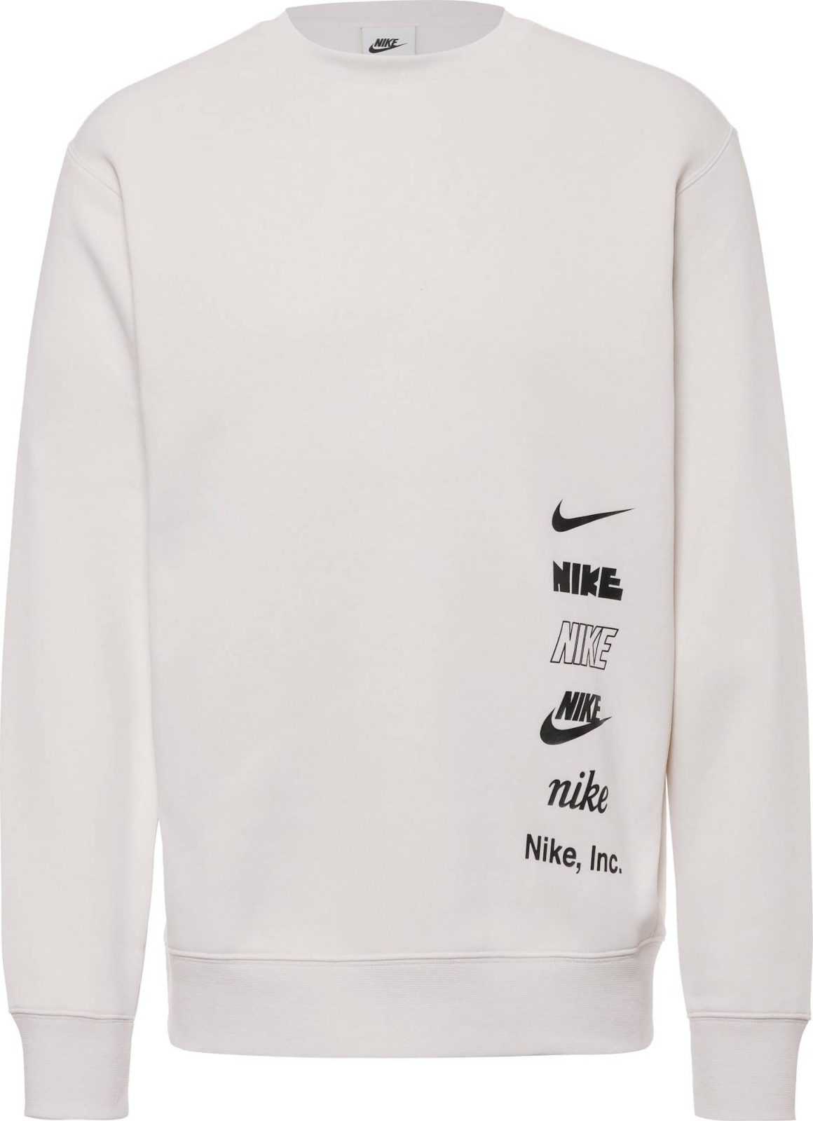 Nike Sportswear Mikina černá / bílá
